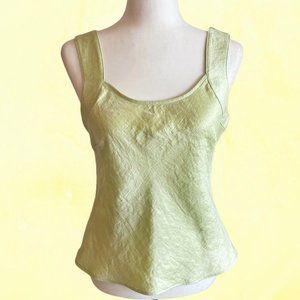 Vintage 90's metallic pastel lime green tank top